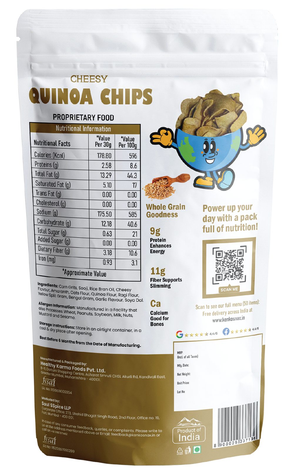 Cheesy Quinoa Chips