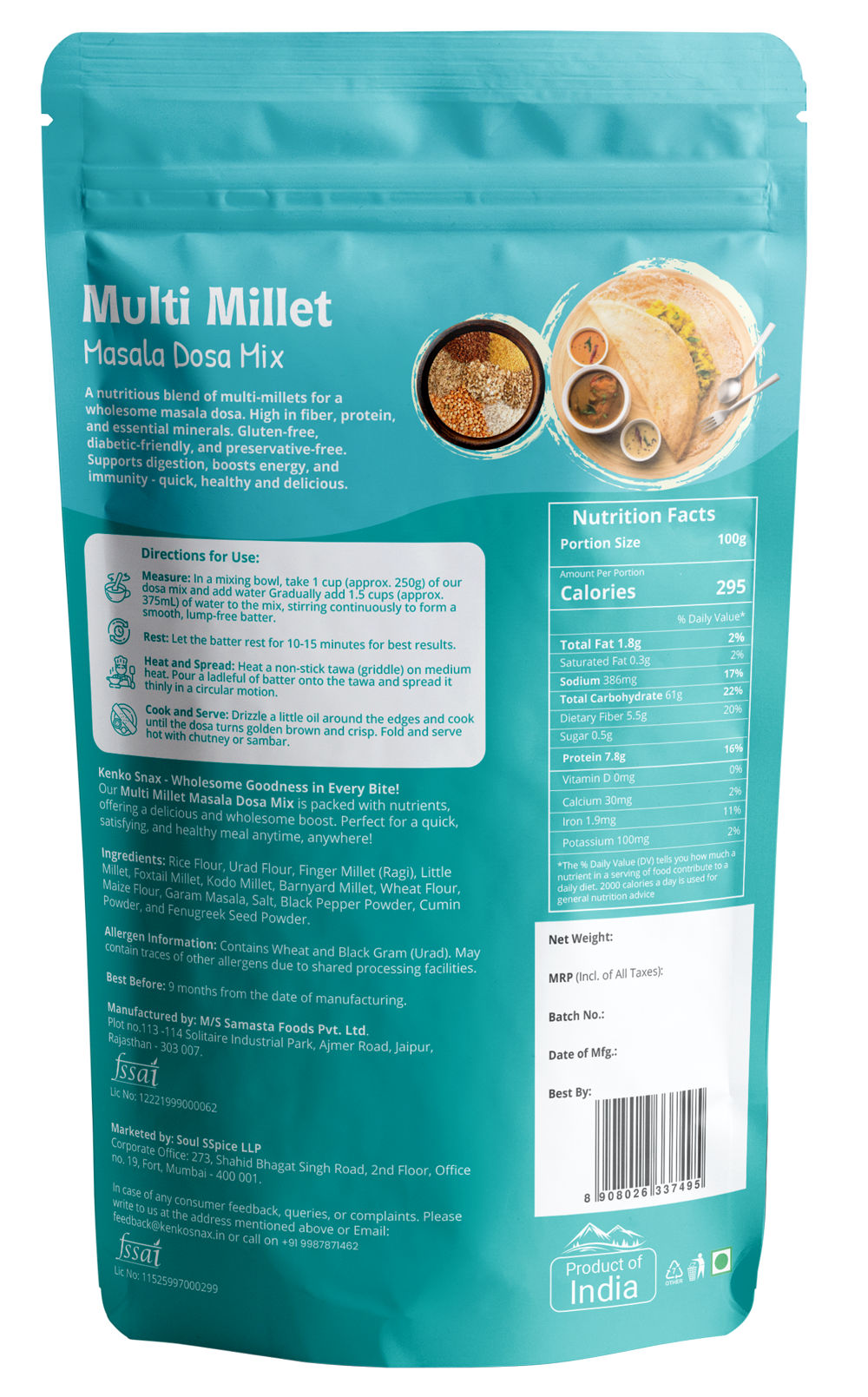 Multi Millet Masala Dosa Mix