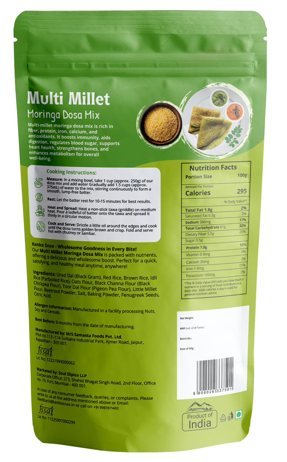 Multi Millet Moringa Dosa Mix