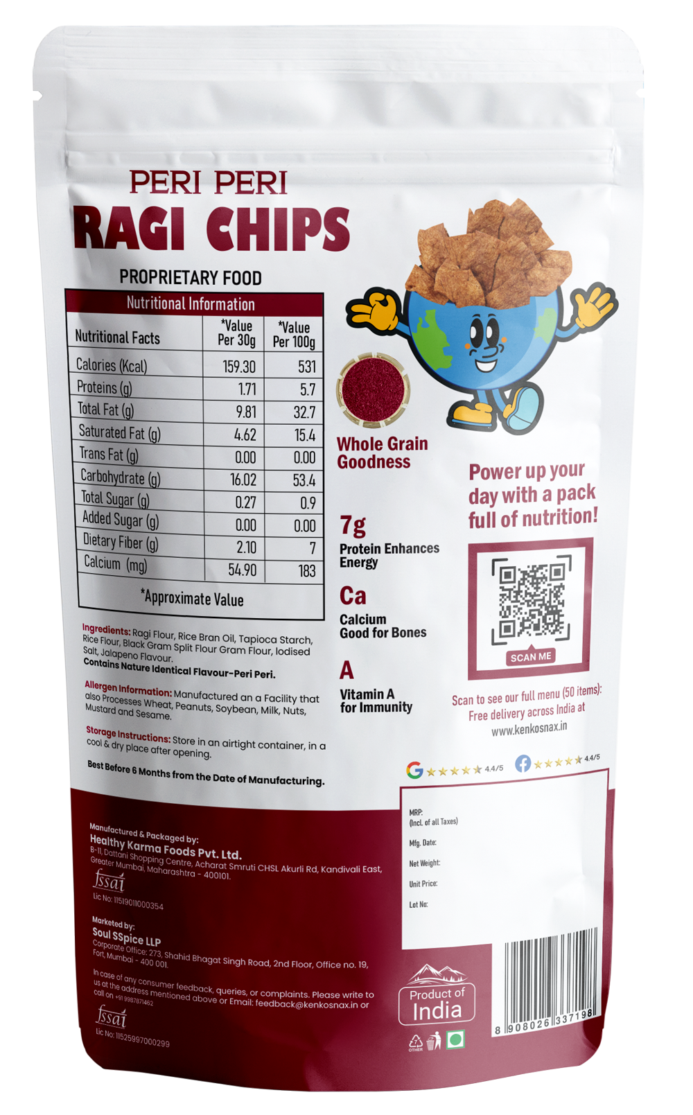 Peri Peri Ragi Chips